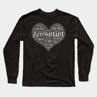 Accountant Heart made from words graphic Long Sleeve T-Shirt